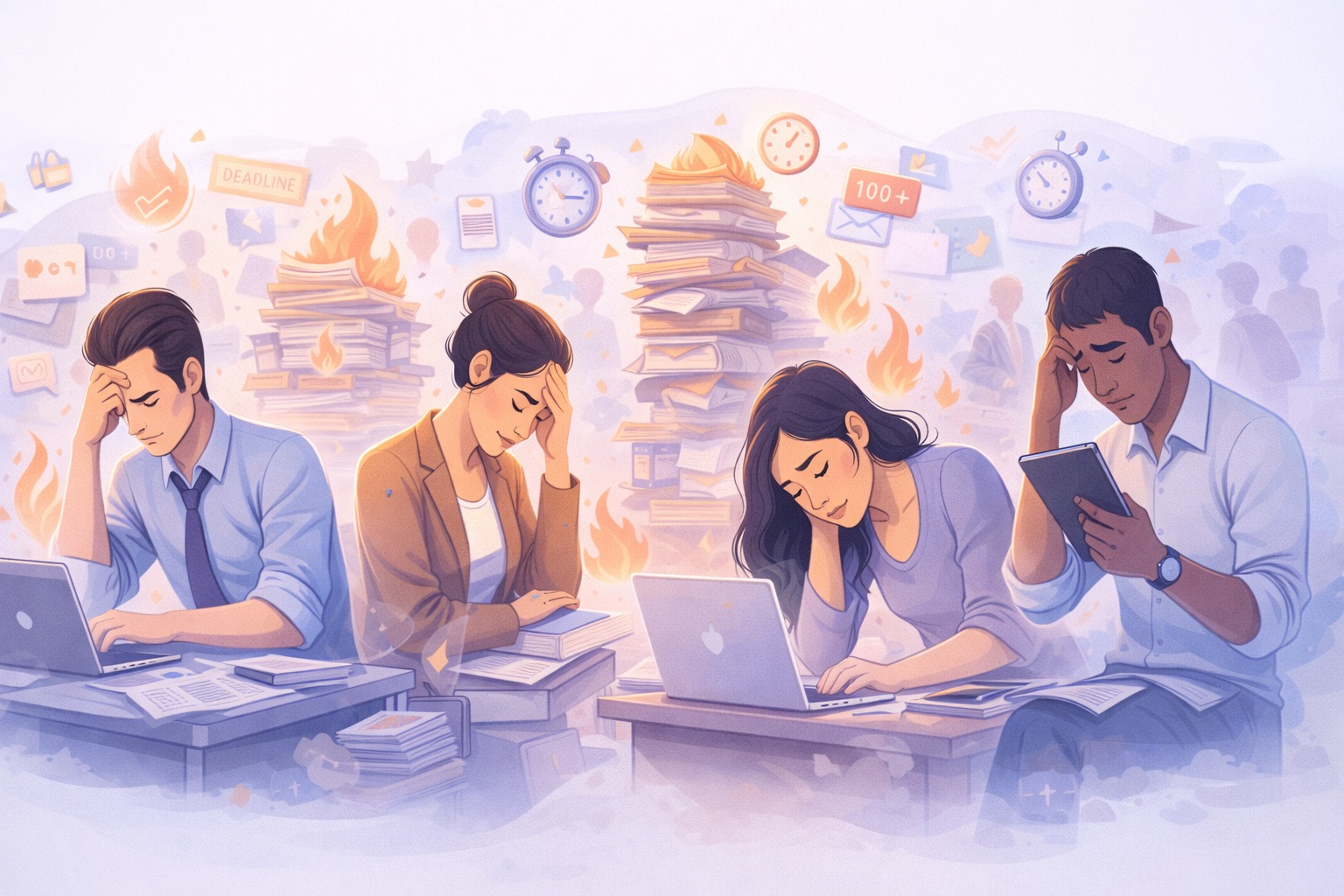 Abstract illustration representing work struggles